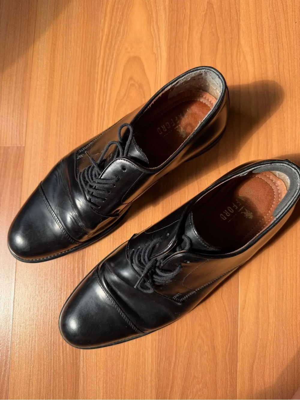 Stafford Tailored Culture Black Leather Cap Toe Oxford Dress Shoes 11M